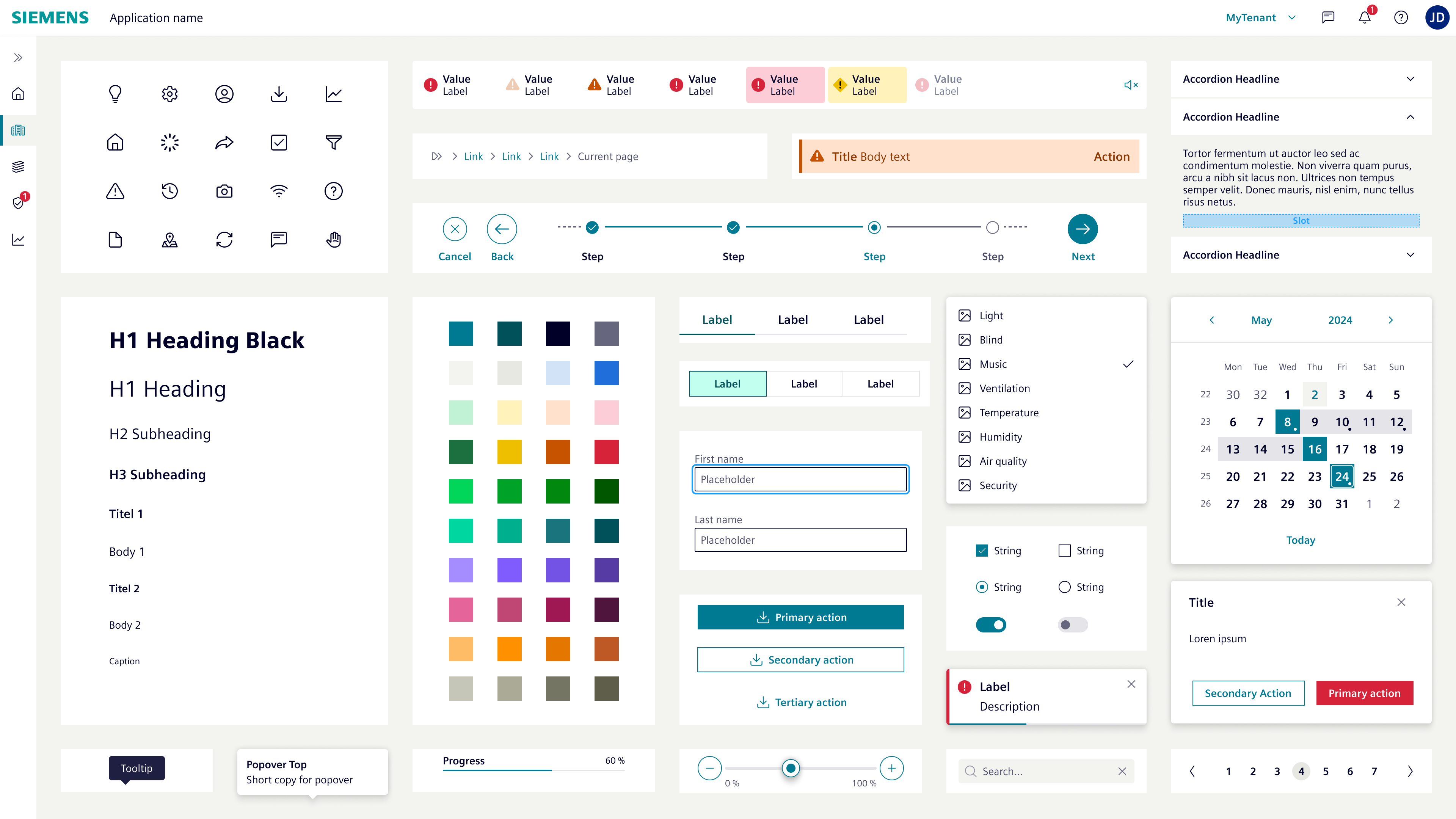 Moodboard components Light